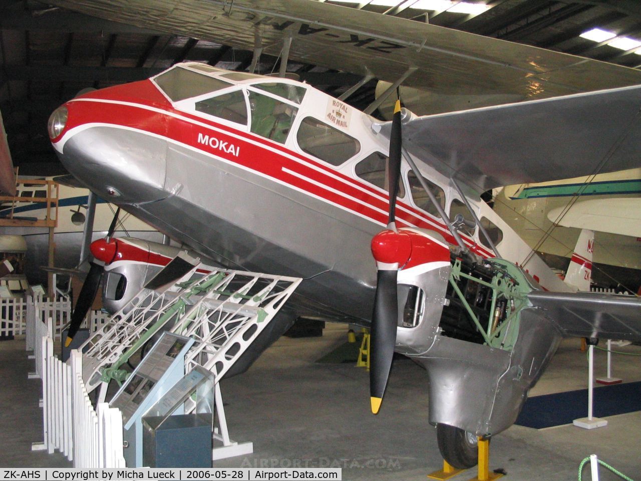 ZK-AHS, De Havilland DH-89A Dragon Rapide C/N 6423, DeHavilland DH89 A Dragon Rapide, preserved at the Museum of Transport and Technology (MOTAT) in Auckland, New Zealand