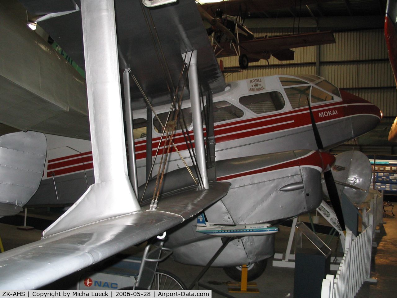 ZK-AHS, De Havilland DH-89A Dragon Rapide C/N 6423, DeHavilland DH89 A Dragon Rapide, preserved at the Museum of Transport and Technology (MOTAT) in Auckland, New Zealand