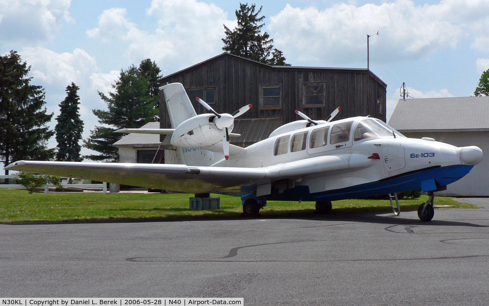 N30KL, 2003 Beriev Be-103 C/N 3303, Currently, there are only three of these beautiful and unusual Beriev Be-103 in the US; all three call Sky Manor Airport, Pittstown, NJ, their home. Unlike her two sister ships, this example has a primarily white scheme.