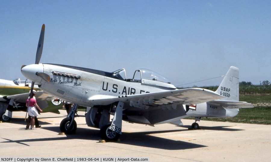 N30FF, 1944 North American F-51D Mustang C/N 45-11559, On display at an airshow as old call sign N30FF