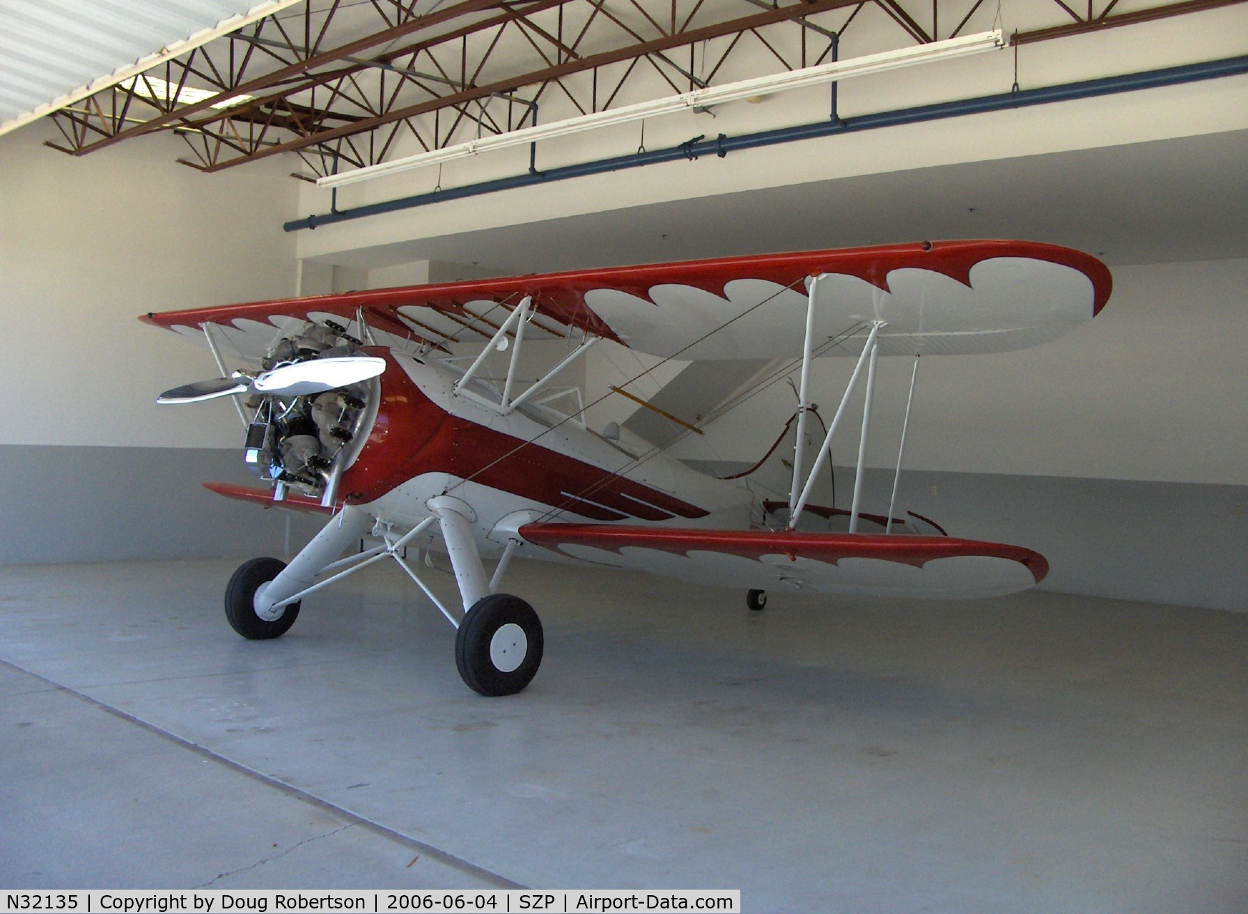 N32135, 1941 Waco UPF-7 C/N 5767, 1941 Waco UPF-7, Continental W670 220 Hp in hangar