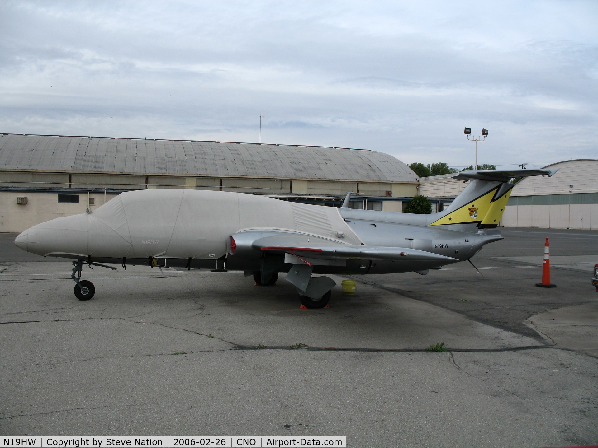 N19HW, 1967 Aero L-29 Delfin C/N 792413, 1971 Aerovodochody L-29 Delfin with USAF 5 FIS markings on tail @ Chino Municipal Airport, CA