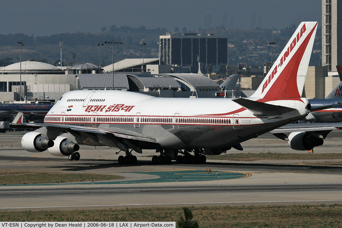 VT-ESN, 1993 Boeing 747-437 C/N 27164, Air India VT-ESN from Frankfurt, Germany.