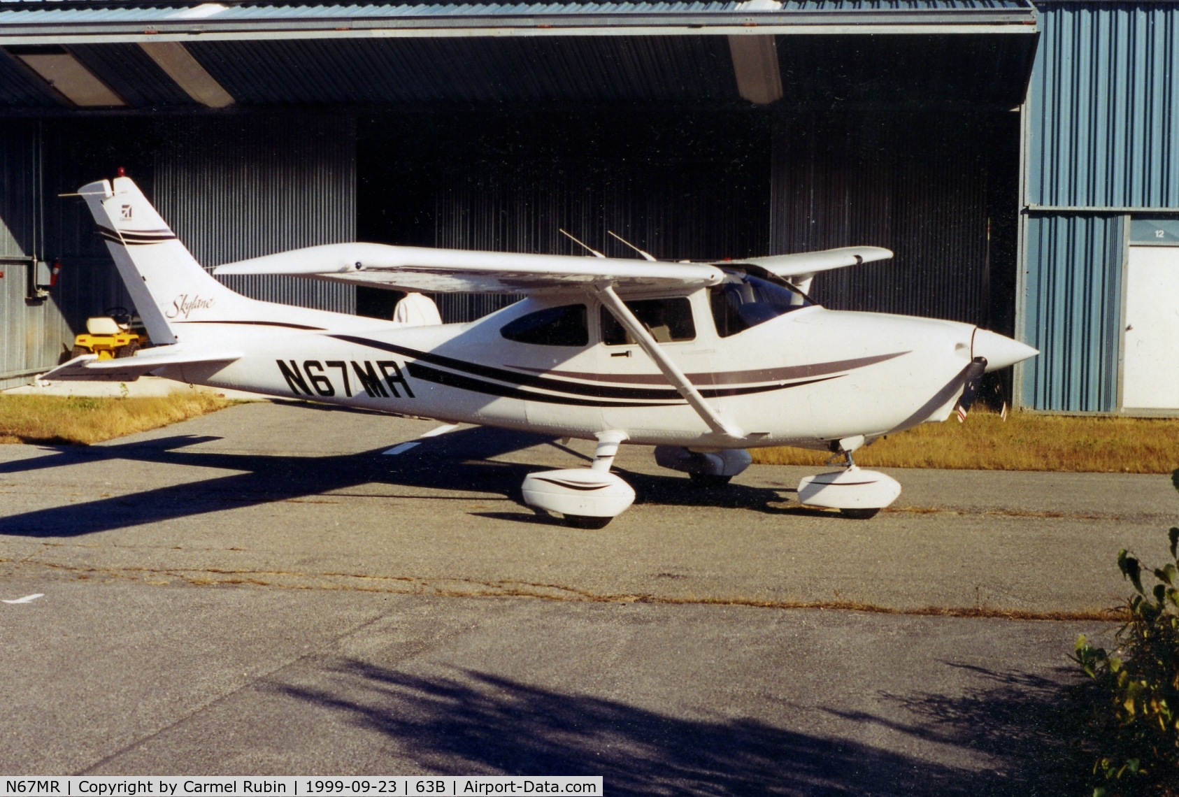 N67MR, 1999 Cessna 182S Skylane C/N 18280505, 67MR parked outside her hangar