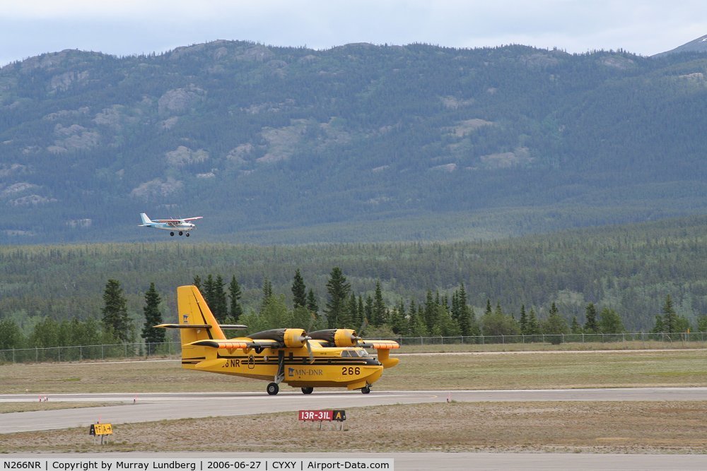 N266NR, 1987 Canadair CL-215-V (CL-215-1A10) C/N 1102, CL-215 at Whitehorse, Yukon Territory, en route to Alaska for fire-fighting duties.