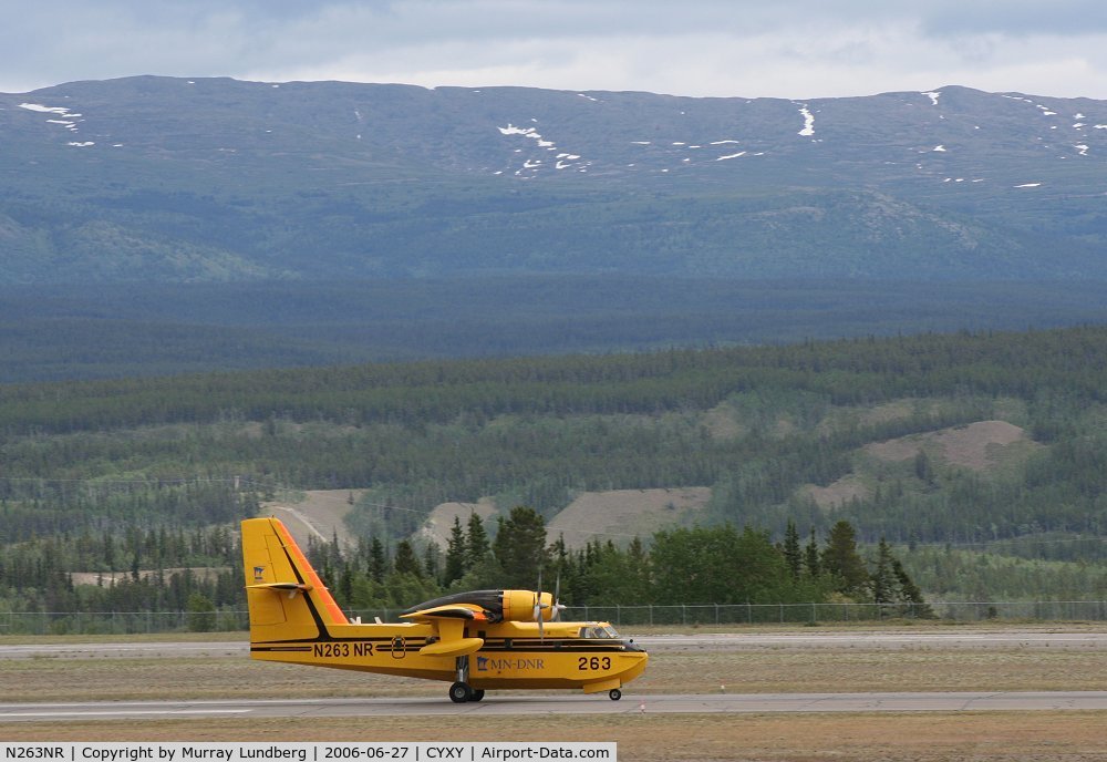 N263NR, 1985 Canadair CL-215-V (CL-215-1A10) C/N 1082, CL-215 at Whitehorse, Yukon Territory, en route to Alaska for fire-fighting duties.
