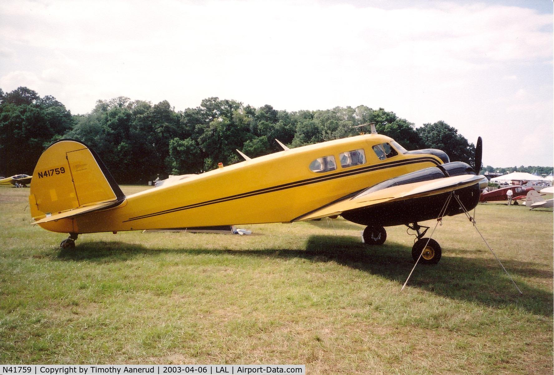 N41759, 1944 Cessna UC-78 (T-50) Bobcat C/N 5807, Sun-n-Fun 2003