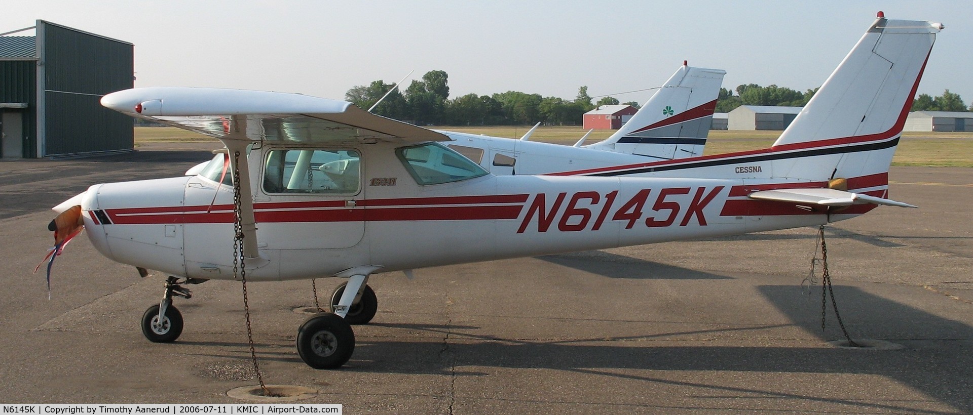 N6145K, 1982 Cessna 152 C/N 15285553, Parked in the Crystal Shamrock ramp area
