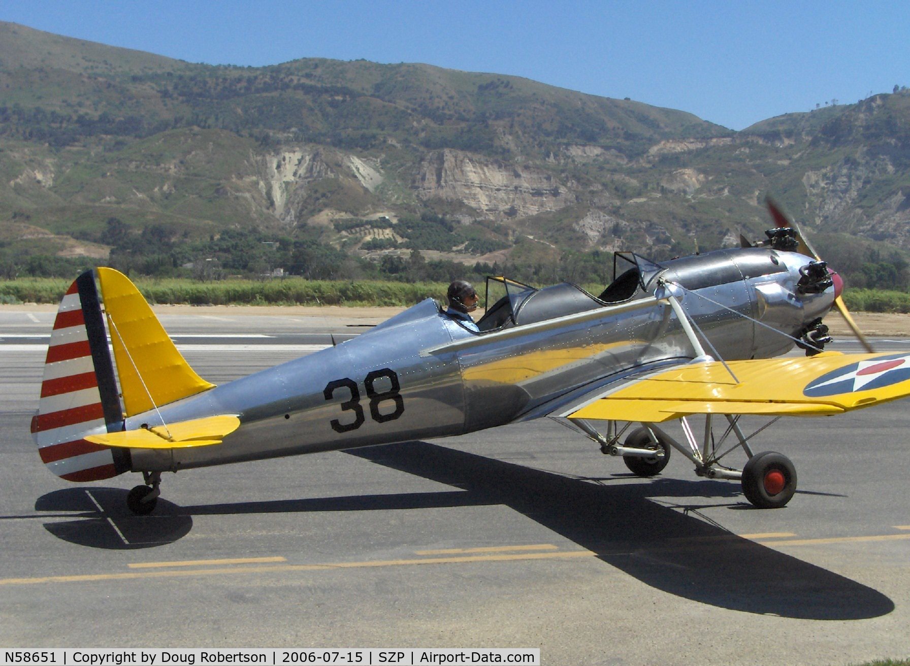 N58651, 1941 Ryan PT-22 Recruit (ST3KR) C/N 1426, 1941 Ryan Aeronautical ST-3KR as PT-22, Kinner R5 160 Hp engine idling