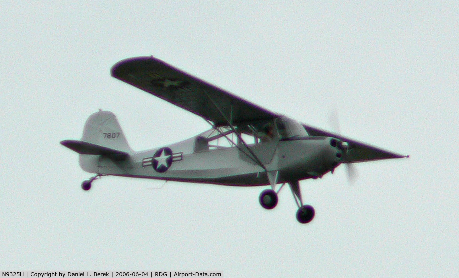 N9325H, Aeronca 7BCM C/N 47-807, Silver bird against a silver sky.