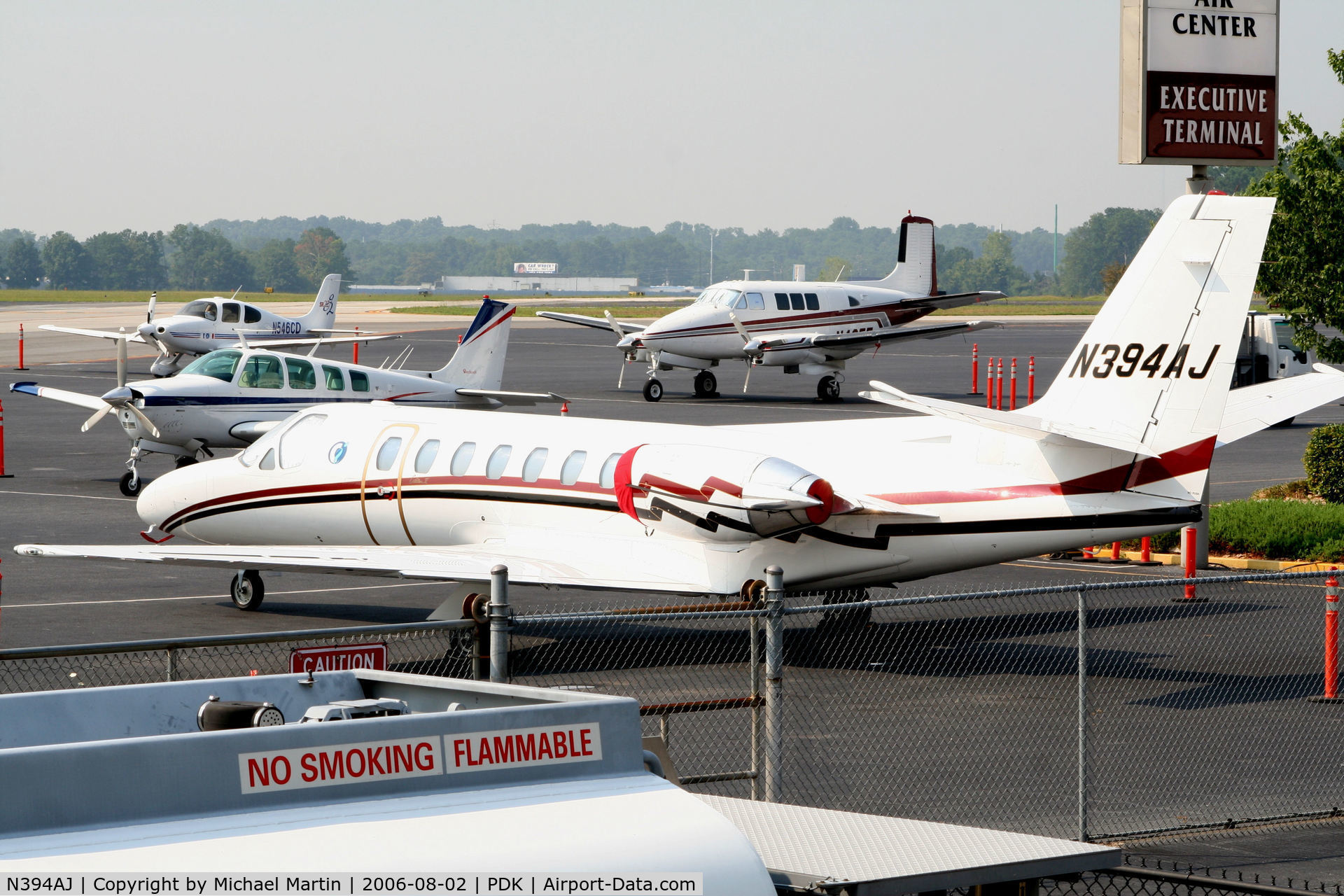 N394AJ, 1993 Cessna 560 Citation V C/N 560-0230, Tied Down @ Mercury Air Center with other A/C