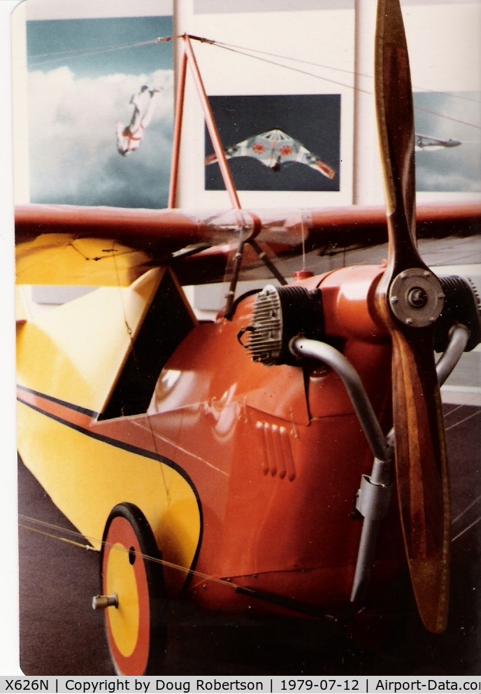 X626N, Aeronautical Corporation of America (Aeronca) C-2 C/N unknown, Aeronca C-2, Aeronca 26 hp opposed two cylinder, single seat, wire-braced pylon wing, as X626N at National Air and Space Museum