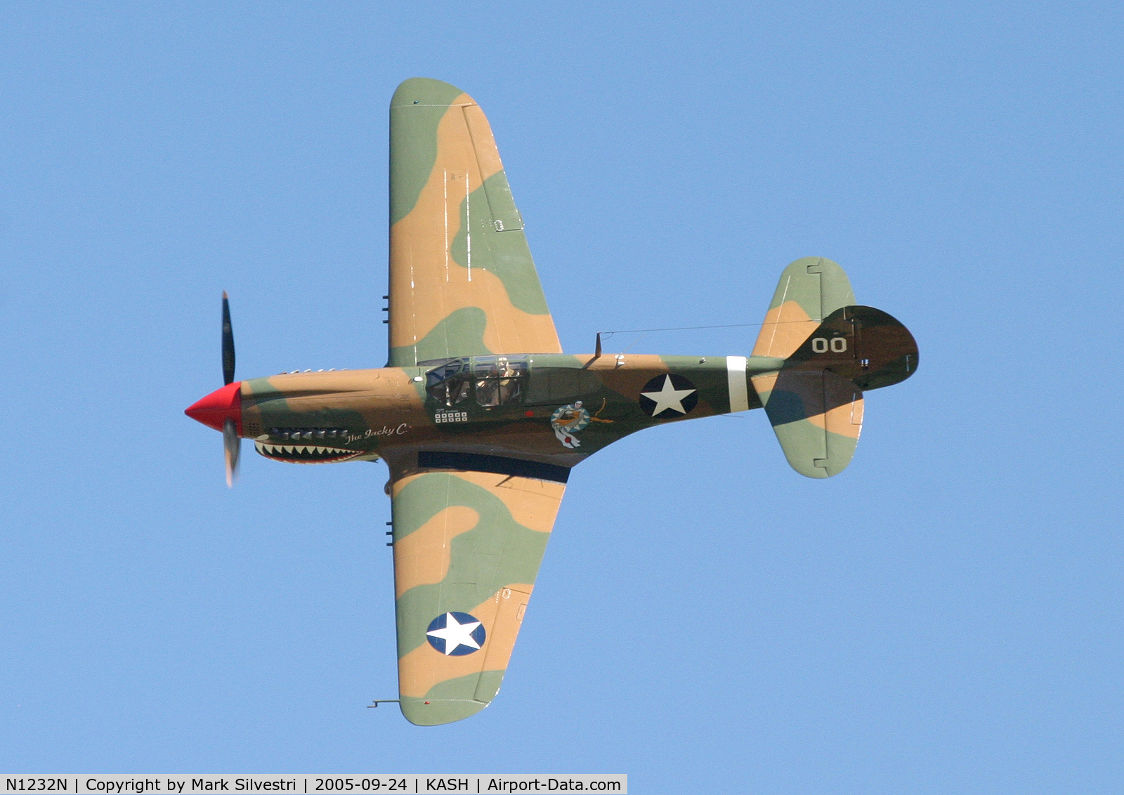 N1232N, 1943 Curtiss P-40N Warhawk C/N 27483, The Jackie C II in a Fly By at Daniel Webster College Airshow 2005