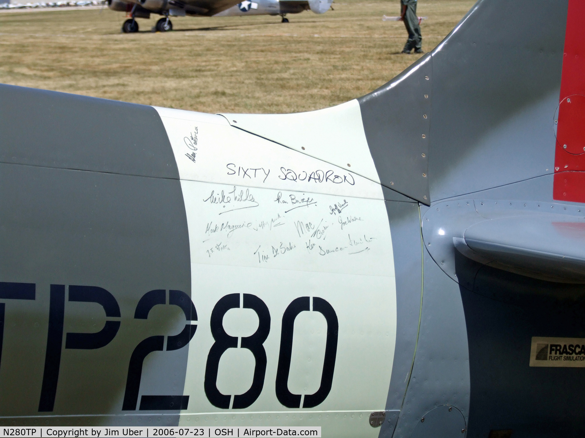 N280TP, 1947 Supermarine 359 Spitfire FR.XVIIIe C/N 6S/676372, signatures