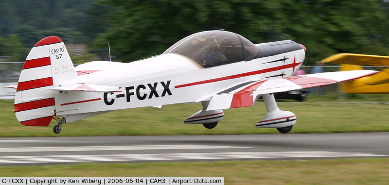 C-FCXX, 1975 Mudry CAP-10B C/N 57, Now arriving.......Mudry Cap 10 ........Courtenay Airpark, Vancouver Island
