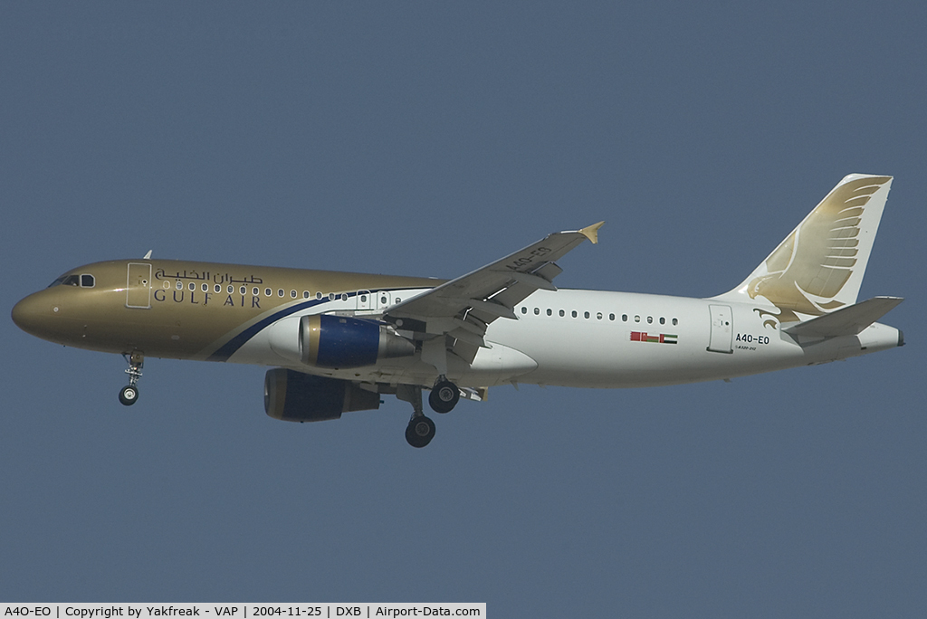 A4O-EO, Airbus A320-212 C/N 0409, Gulf Air Airbus 320