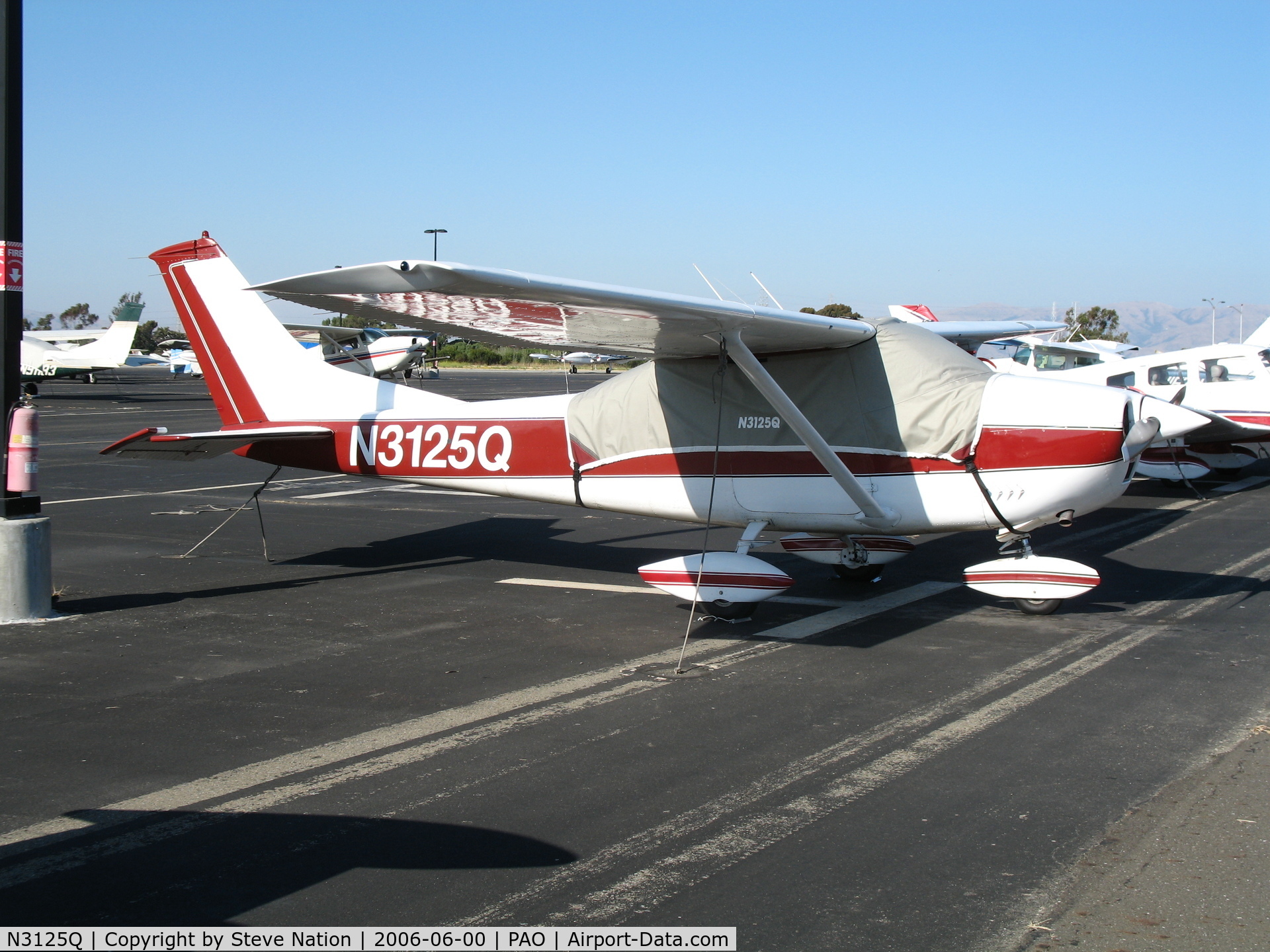 N3125Q, 1967 Cessna 182K Skylane C/N 18258125, 1967 Cessna 182K with cover @ Palo Alto Municipal Airport, CA