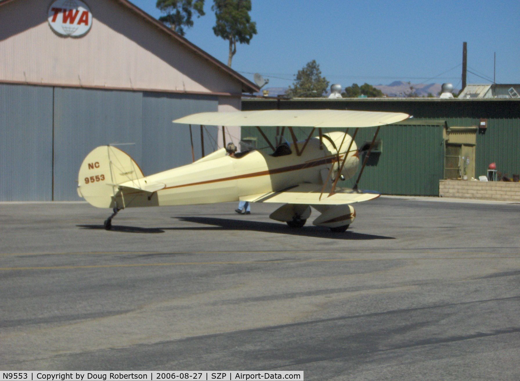 N9553, 1929 Waco ATO TAPERWING C/N A-44, NuWaco ATO TAPERWING semi-replica, Jacobs R755 B-2 275 Hp upgrade, engine warmup