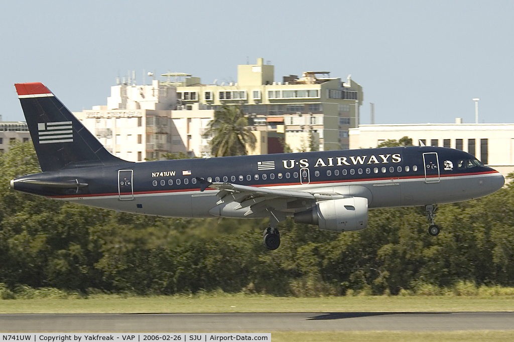 N741UW, 2000 Airbus A319-112 C/N 1269, US Airways Airbus A319