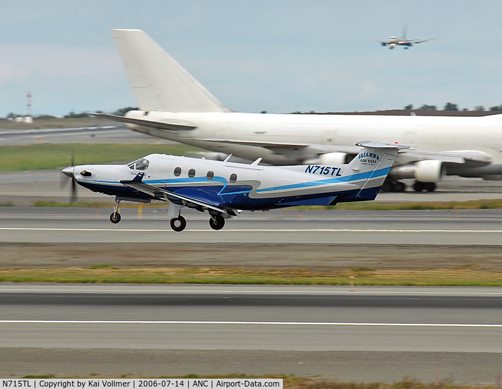 N715TL, 2004 Pilatus PC-12/45 C/N 548, taking off Rwy 24L