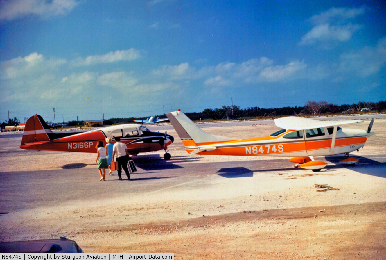 N8474S, 1965 Cessna 182H Skylane C/N 18256574, My father managed Marathon Airport at the time, where this photo was taken, some time in late 1960's. I'm not sure if the Cessna was one of his or not.
