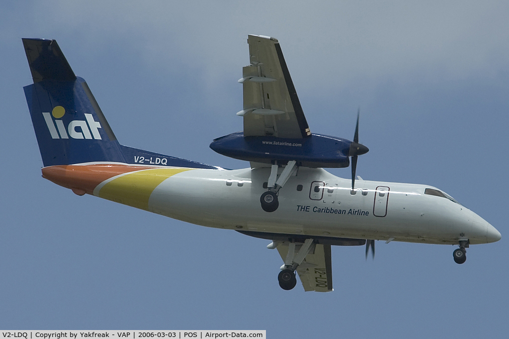 V2-LDQ, 1988 De Havilland Canada DHC-8-102 Dash 8 C/N 113, LIAT Dash8-100