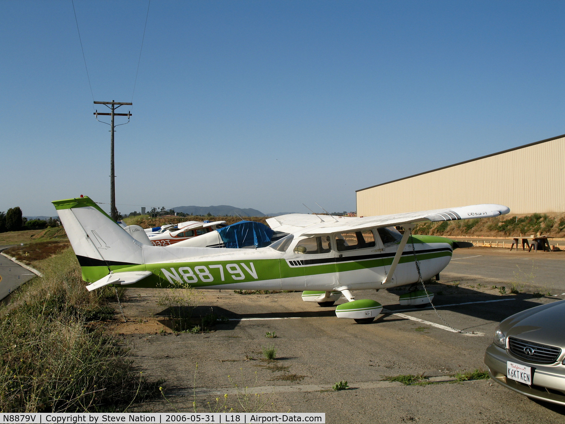 N8879V, 1974 Cessna 172M C/N 17264238, 1974 Cessna 172M visiting from Coarsegold, CA @ Fallbrook Community Airpark Airport (!), CA
