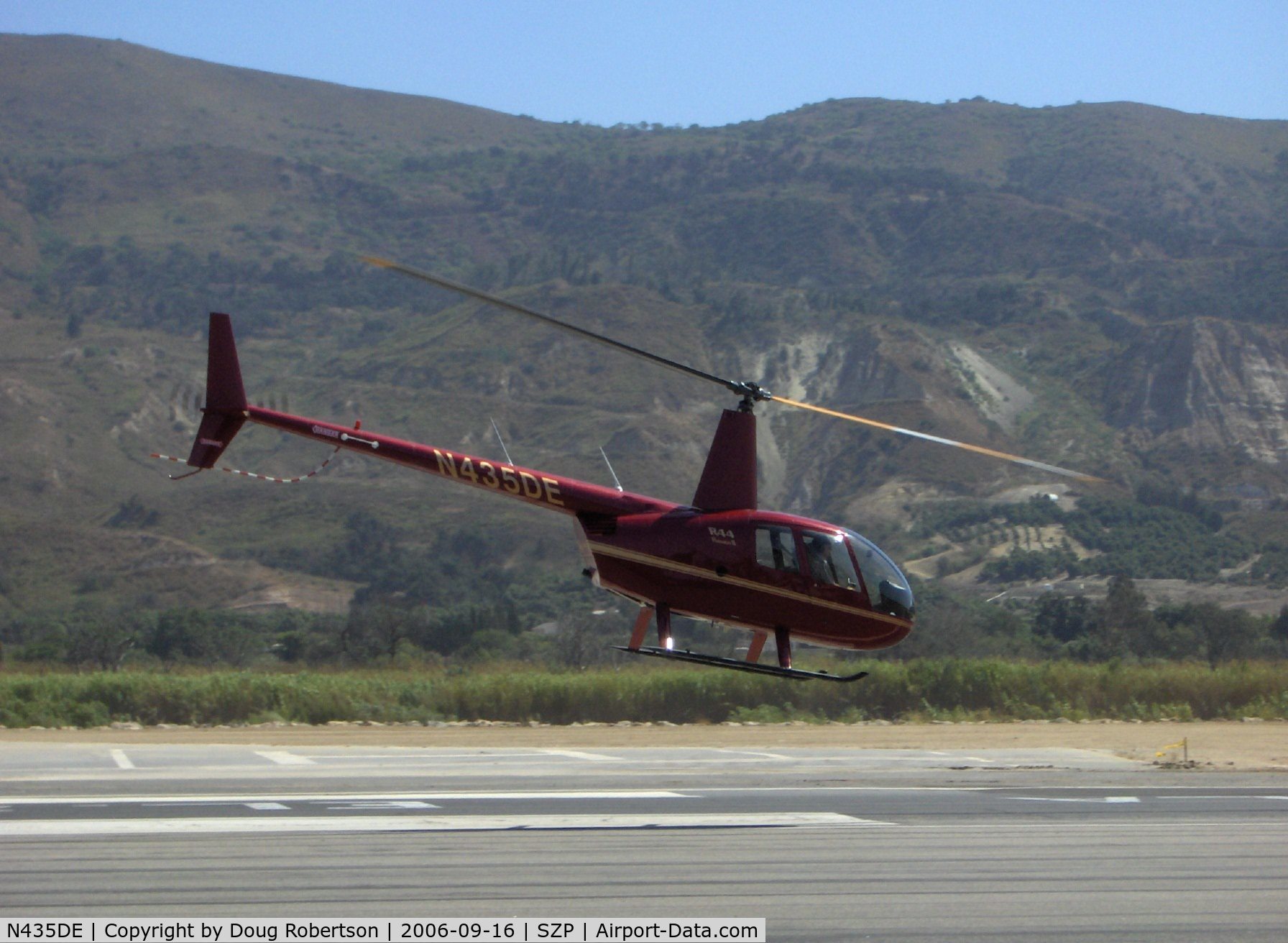 N435DE, 2005 Robinson R44 Raven II C/N 10605, 2005 Robinson R44 RAVEN II, Lycoming IO-540 derated to 245 Hp for takeoff 205 Hp continuous, departure Runway 22