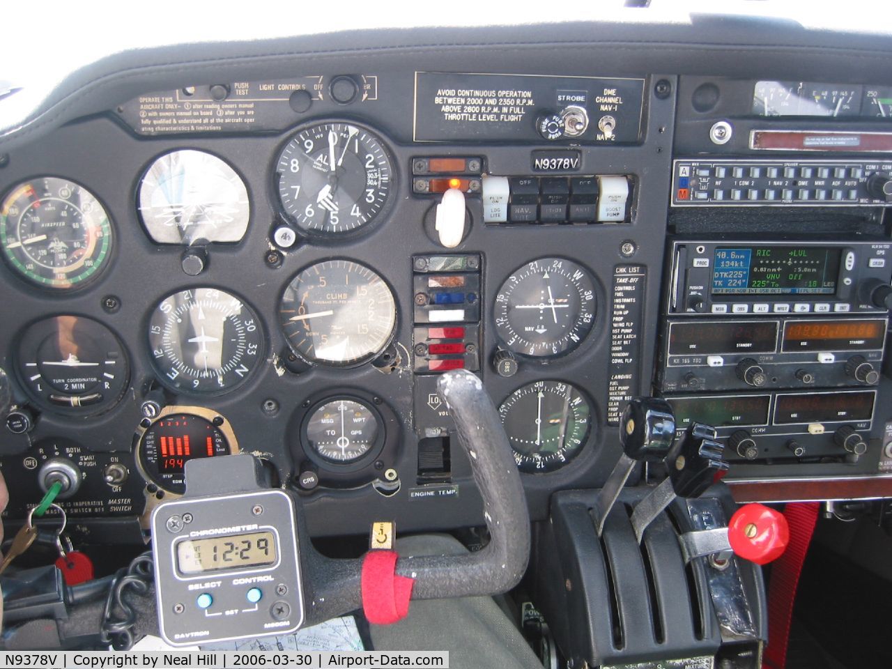 N9378V, 1969 Mooney M20F Executive C/N 700016, Airplane's instrument panel- equipped with two VOR and two COM radios (King KX155's), a color approach-approved GPS (King KLN-94), a King KT-76A transponder, a King KN-64 DME, a JPI EDM-700 digital engine monitor, and standard factory instruments.