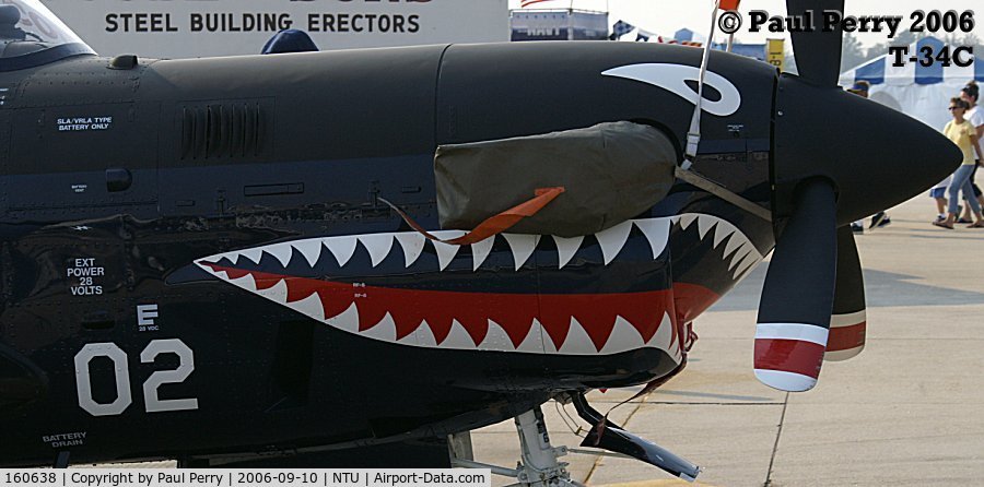 160638, Beech T-34C Turbo Mentor C/N GL-103, Shark mouth...how can you go wrong?