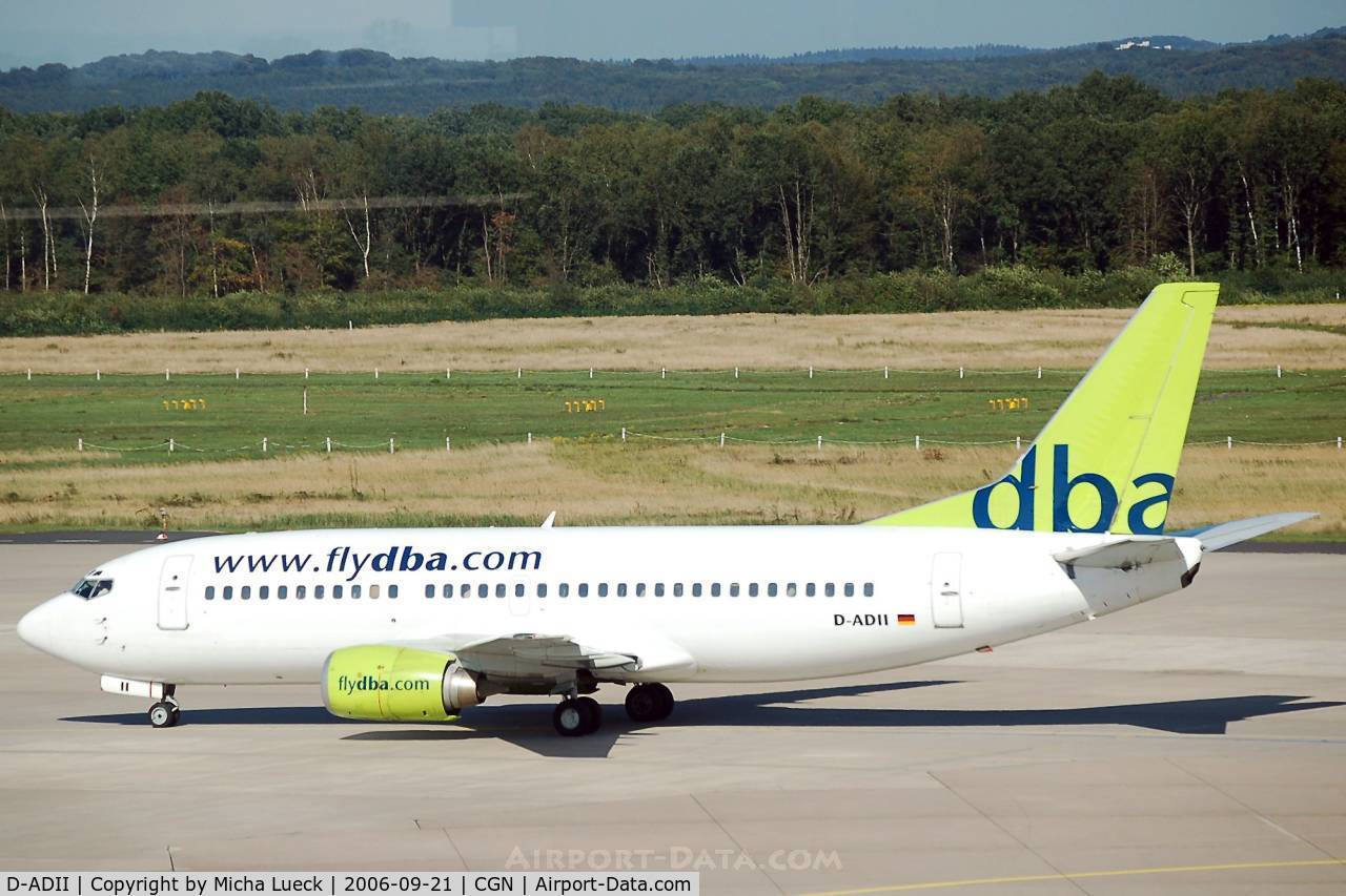 D-ADII, 1987 Boeing 737-329 C/N 23775, Taxiing to the gate