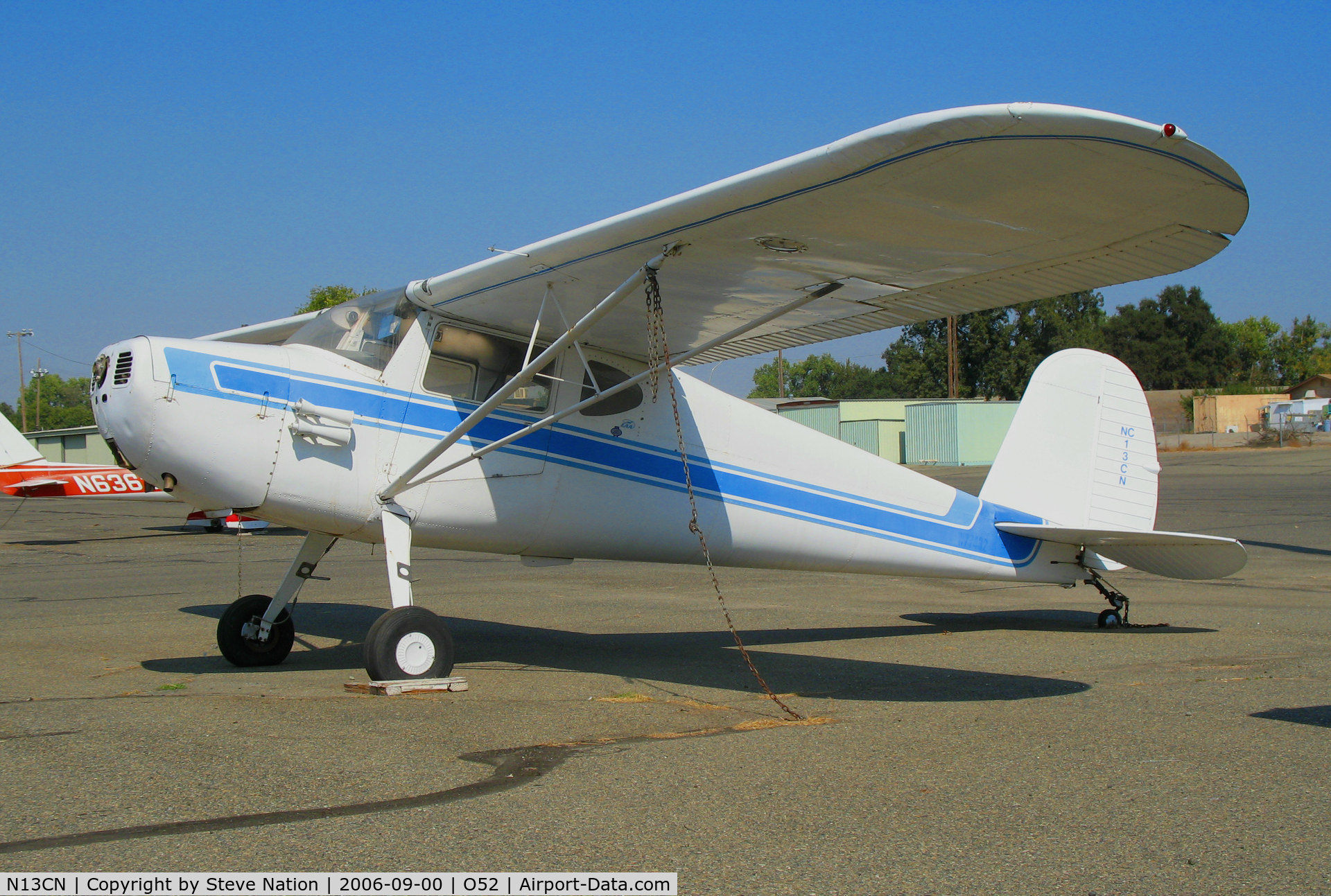 N13CN, 1947 Cessna 140 C/N 11877, 1947 Cessna 140 as NC13CN minus prop @ Sutter County Airport (Yuba City), CA