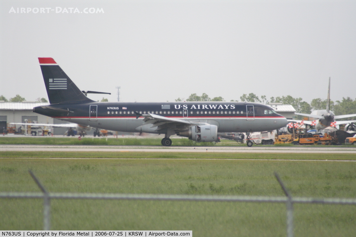 N763US, 2000 Airbus A319-112 C/N 1360, US Airways at Fort Myers