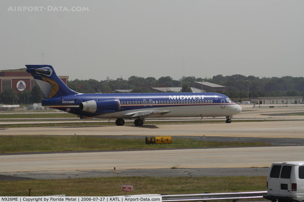 N926ME, 2005 Boeing 717-200 C/N 55192, The other 717 carrier at ATL