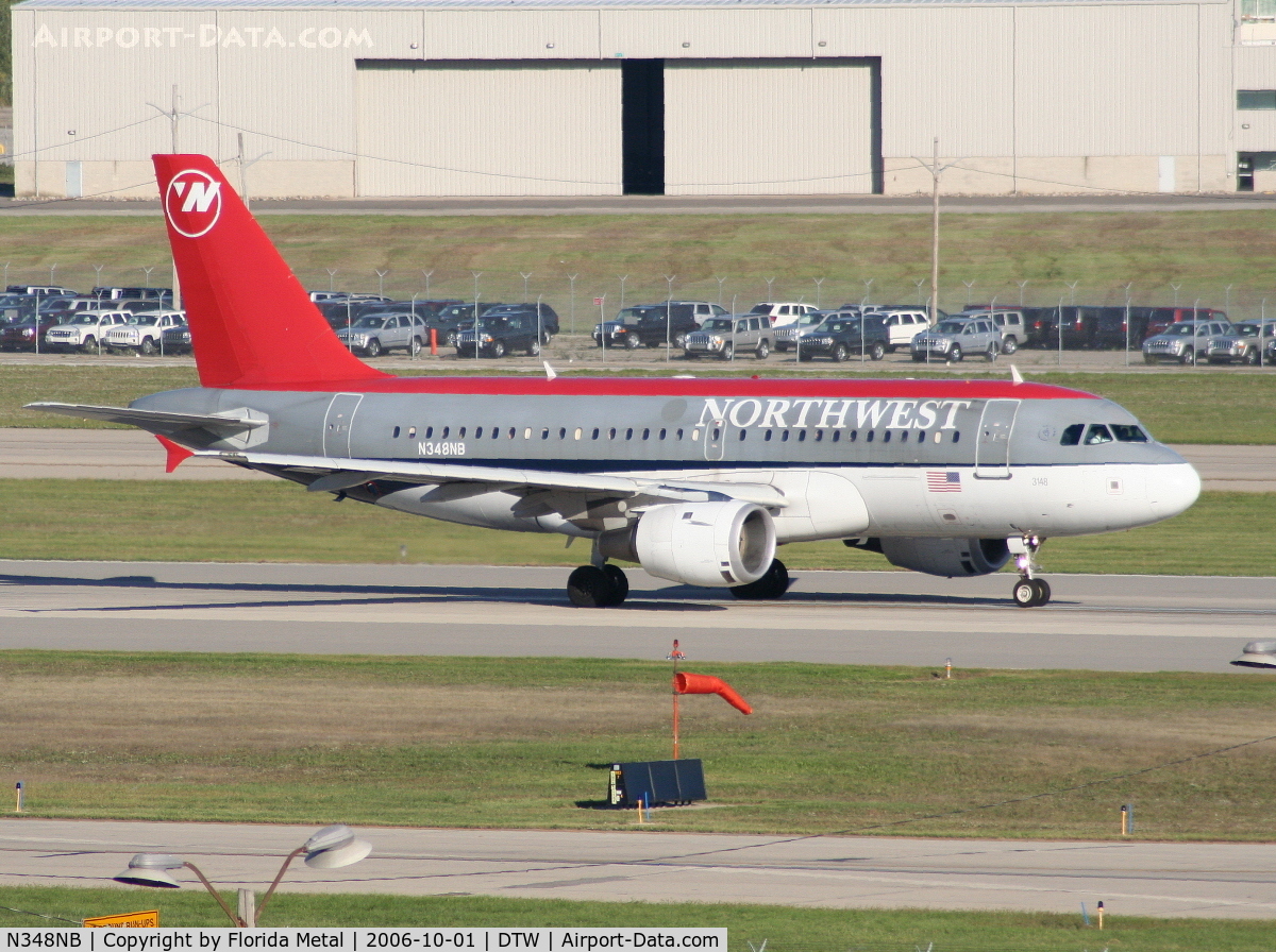 N348NB, 2002 Airbus A319-114 C/N 1810, still painted like a bowling shoe