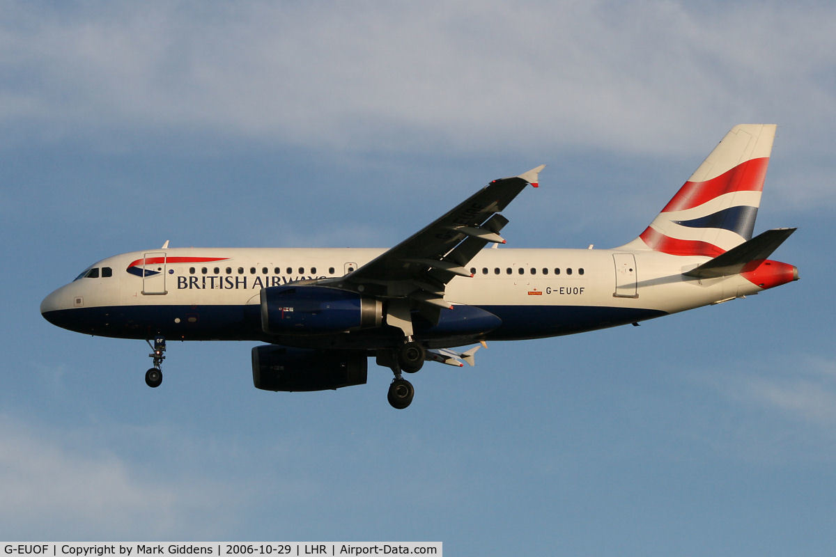 G-EUOF, 2001 Airbus A319-131 C/N 1590, G-EUOF  Airbus A319-131  British Airways