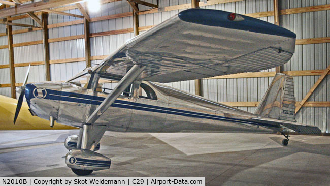 N2010B, 1948 Luscombe 8A C/N 6437, Luscombe 8A N2010B with wing tanks and D windows