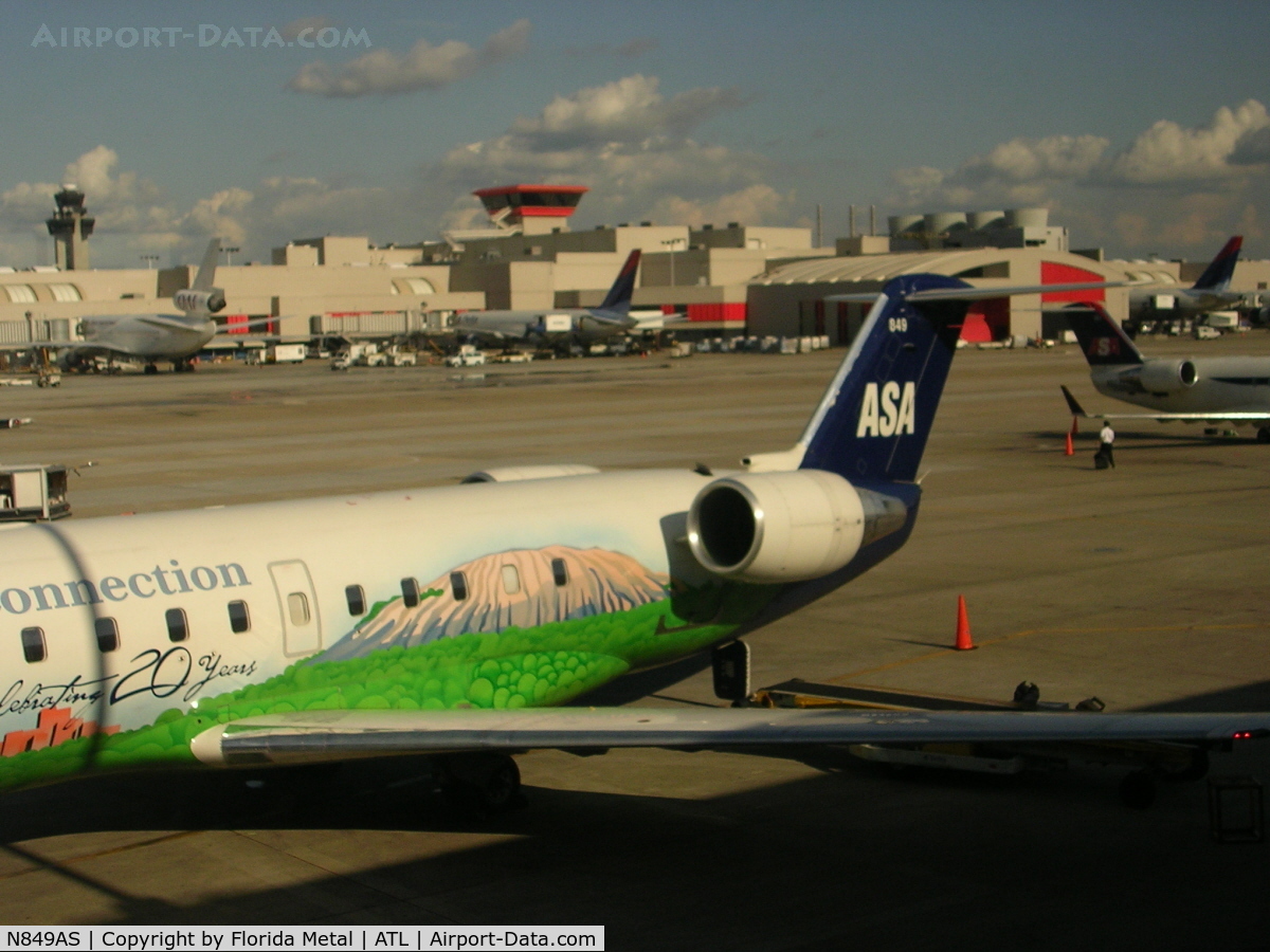 N849AS, 1999 Bombardier CRJ-200ER (CL-600-2B19) C/N 7347, Atlanta plane