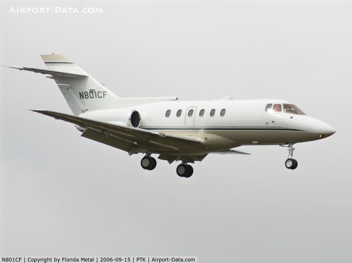 N801CF, British Aerospace BAe.125 Series 800A C/N 258185, landing