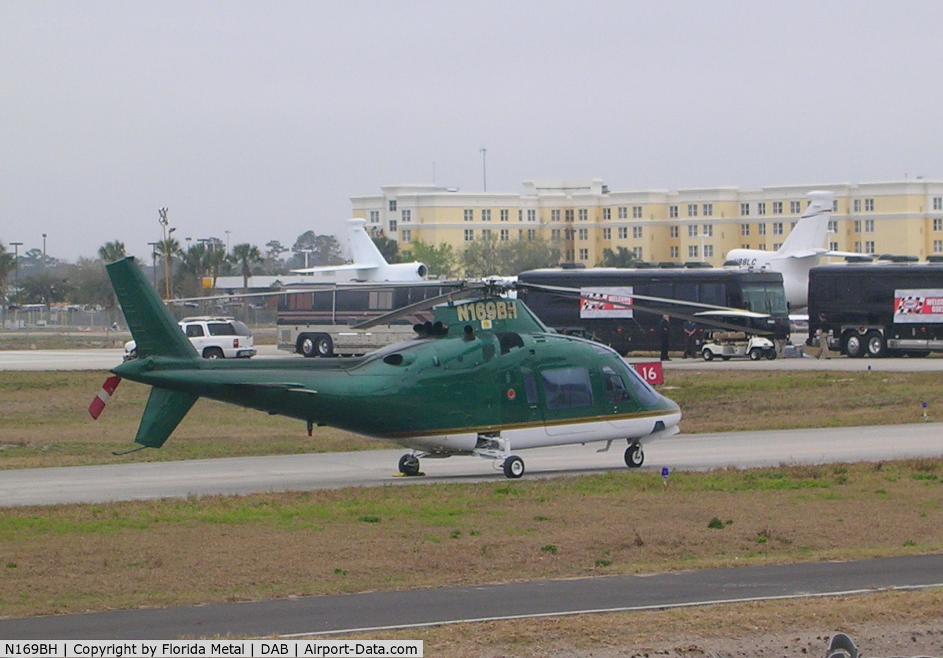 N169BH, 1984 Agusta A-109 C/N 7302, One of many choppers at Daytona 500