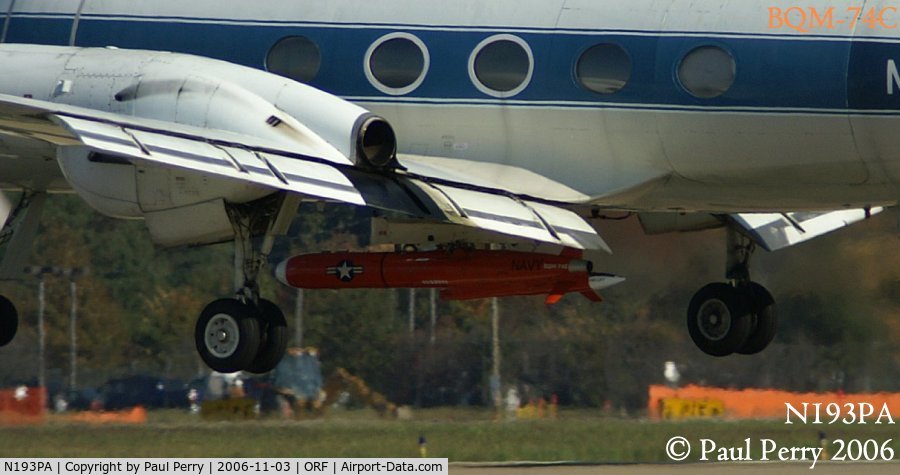 N193PA, 1959 Grumman G159 Gulfstream I C/N 023, Close-up of the Chukar drone carried and launched by this bird