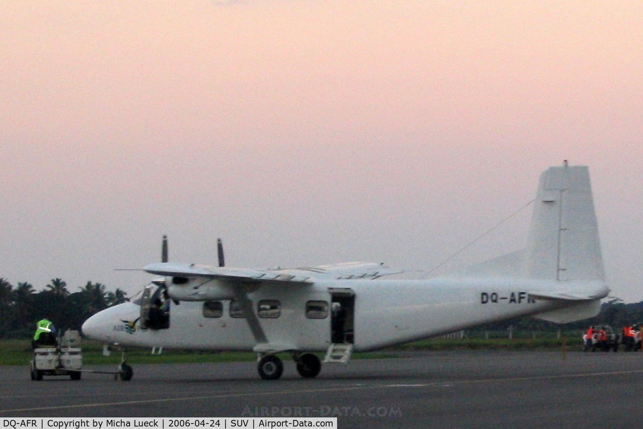 DQ-AFR, 2006 Harbin Y-12 C/N 013, being towed to the hangar after the last leg of the day