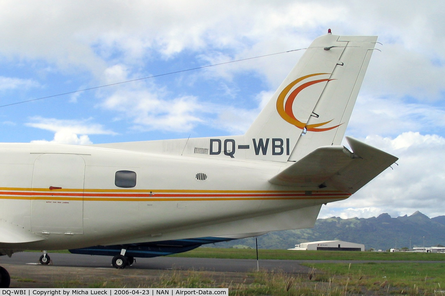 DQ-WBI, 1992 Embraer EMB-110P2 Bandeirante C/N 110292, Parked at an outer position
