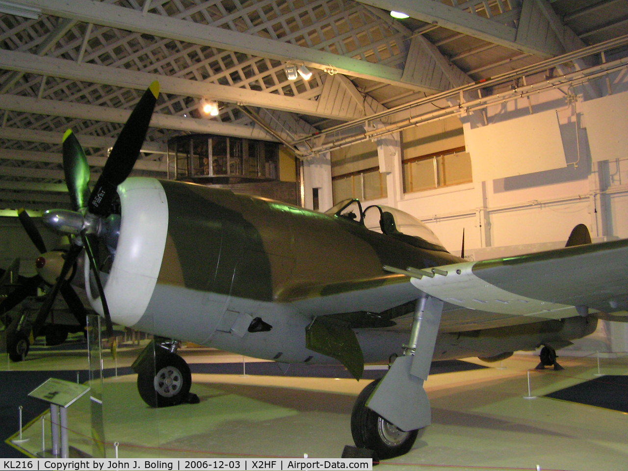 KL216, 1945 Republic P-47D Thunderbolt C/N 399-55834, P-47 on display at RAF Museum, London