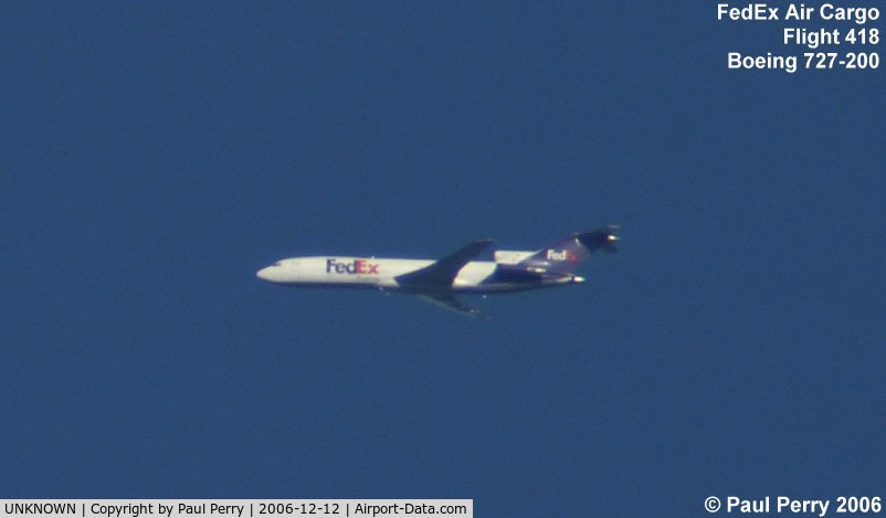 UNKNOWN, Boeing 727 C/N unknown, Another FedEx flight outbound from ORF