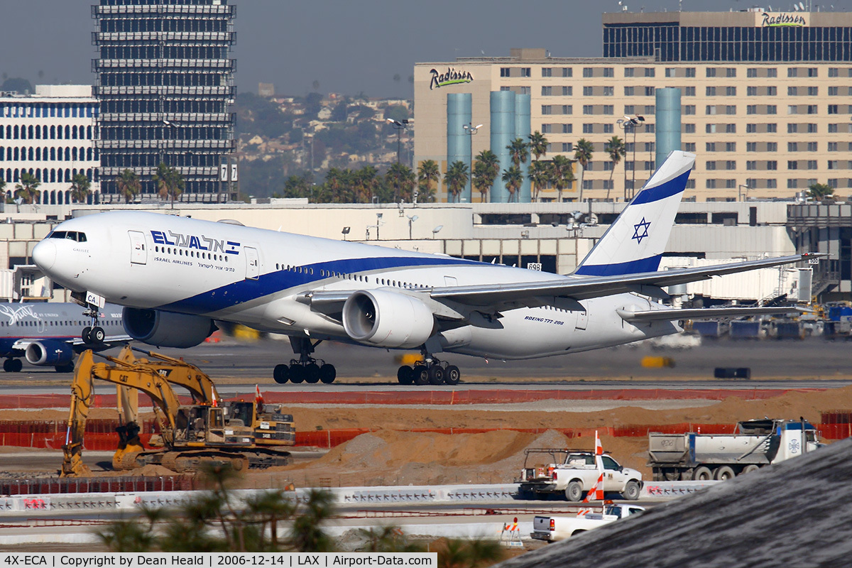 4X-ECA, 2001 Boeing 777-258/ER C/N 30831, EL AL Israel Airlines 4X-ECA (FLT ELY6) departing RWY 25R enroute to Ben Gurion Tel Aviv (LLBG).