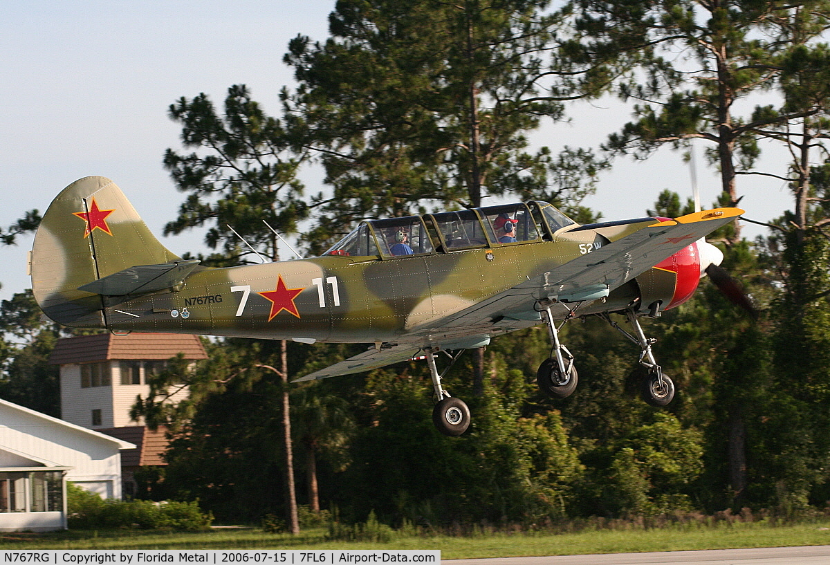 N767RG, 2000 Yakovlev (Aerostar) Yak-52W C/N 0012208, Spruce Creek