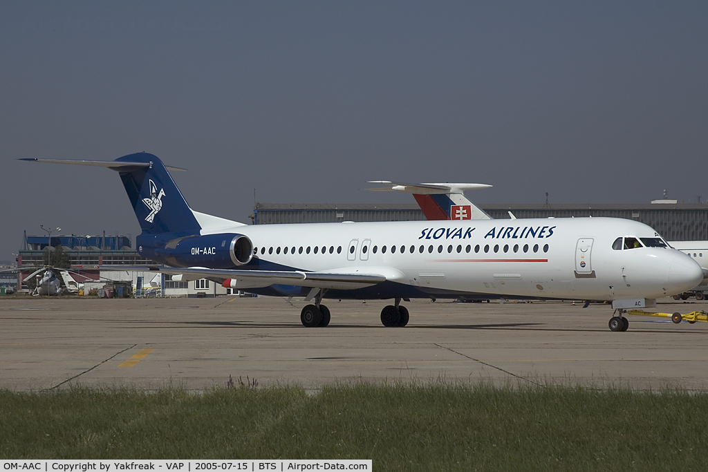 OM-AAC, 1993 Fokker 100 (F-28-0100) C/N 11460, Slovak Airlines Fokker 100