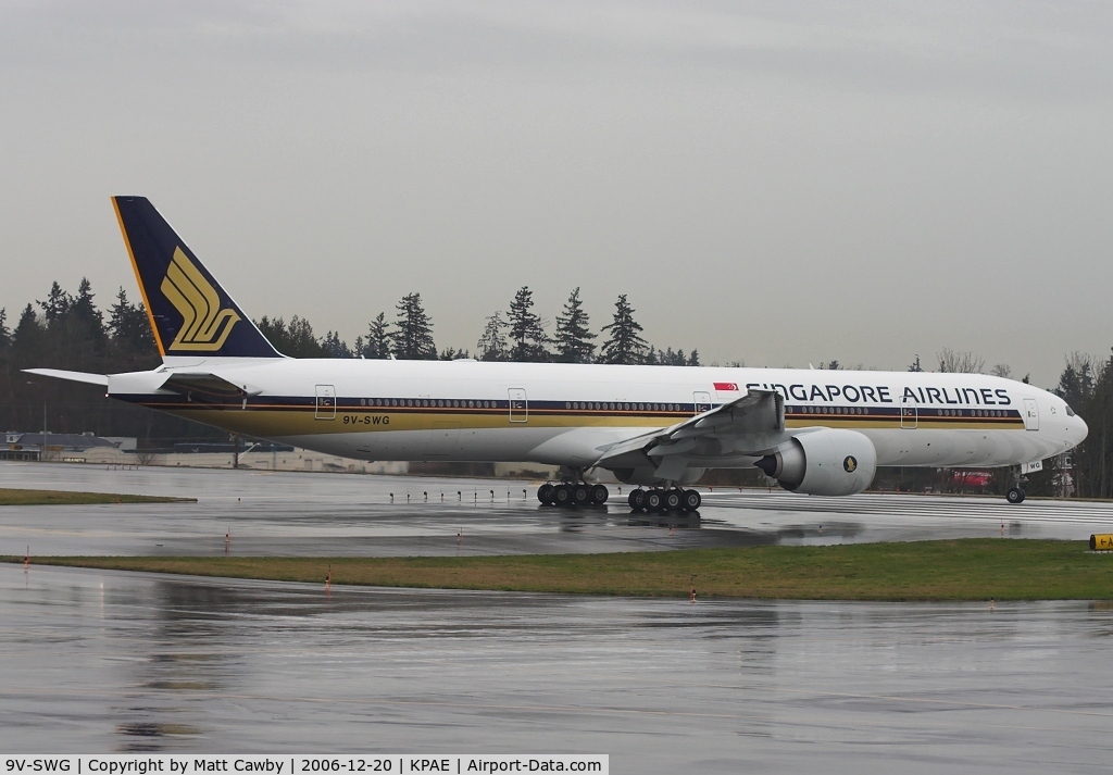 9V-SWG, 2006 Boeing 777-312/ER C/N 34572, First flight from Paine Field