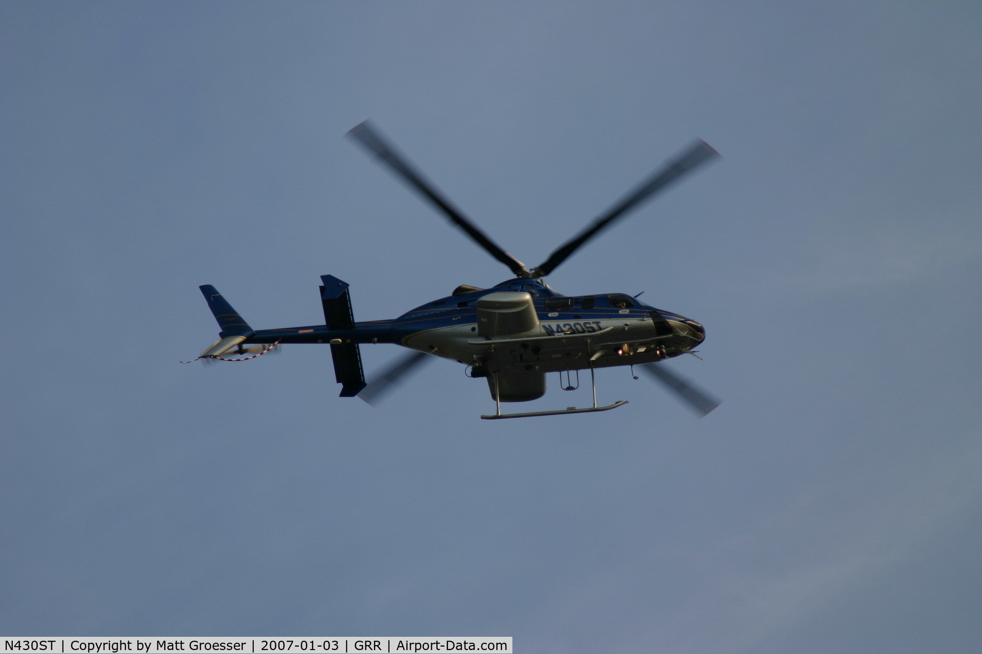 N430ST, 2000 Bell 430 C/N 49071, MSP helicopter over Grand Rapids for Gerald R. Ford funeral security detail